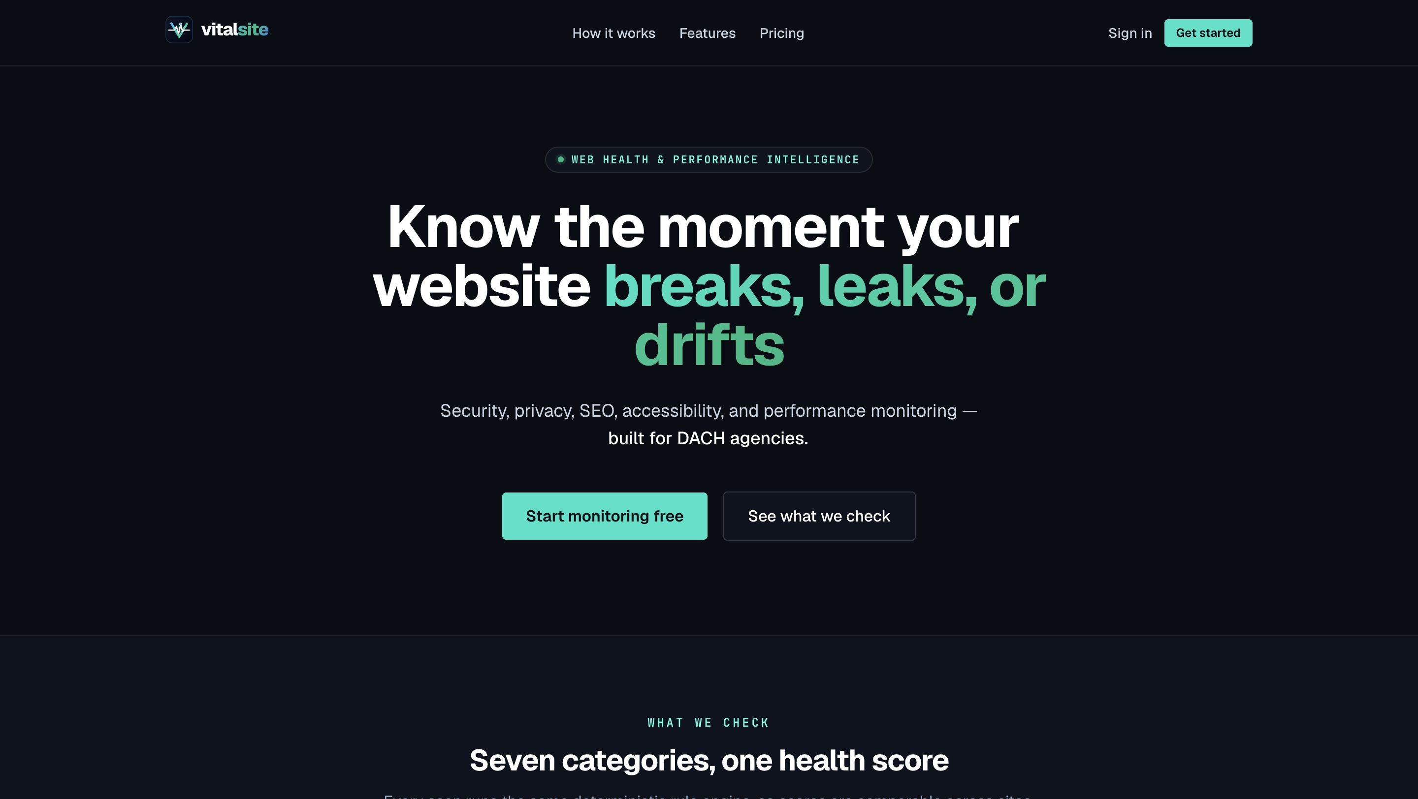 vitalsite - Web health & performance intelligence
